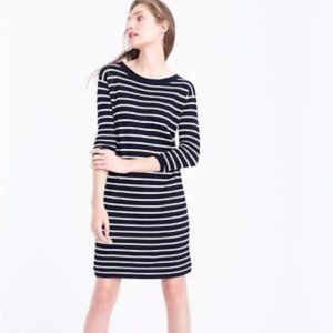 J. Crew Merino striped sweater dress XS Navy/Ivory